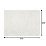 5' X 8' Black And Ivory Geometric Shag Washable Area Rug With UV Protection - HomeRoots - Flyclothing LLC