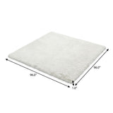 8' Black And Ivory Geometric Shag Washable Round Rug With UV Protection - HomeRoots - Flyclothing LLC