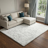 8' X 10' Black And Ivory Geometric Shag Washable Area Rug With UV Protection - HomeRoots - Flyclothing LLC