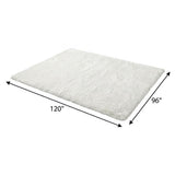 8' X 10' Black And Ivory Geometric Shag Washable Area Rug With UV Protection - HomeRoots - Flyclothing LLC