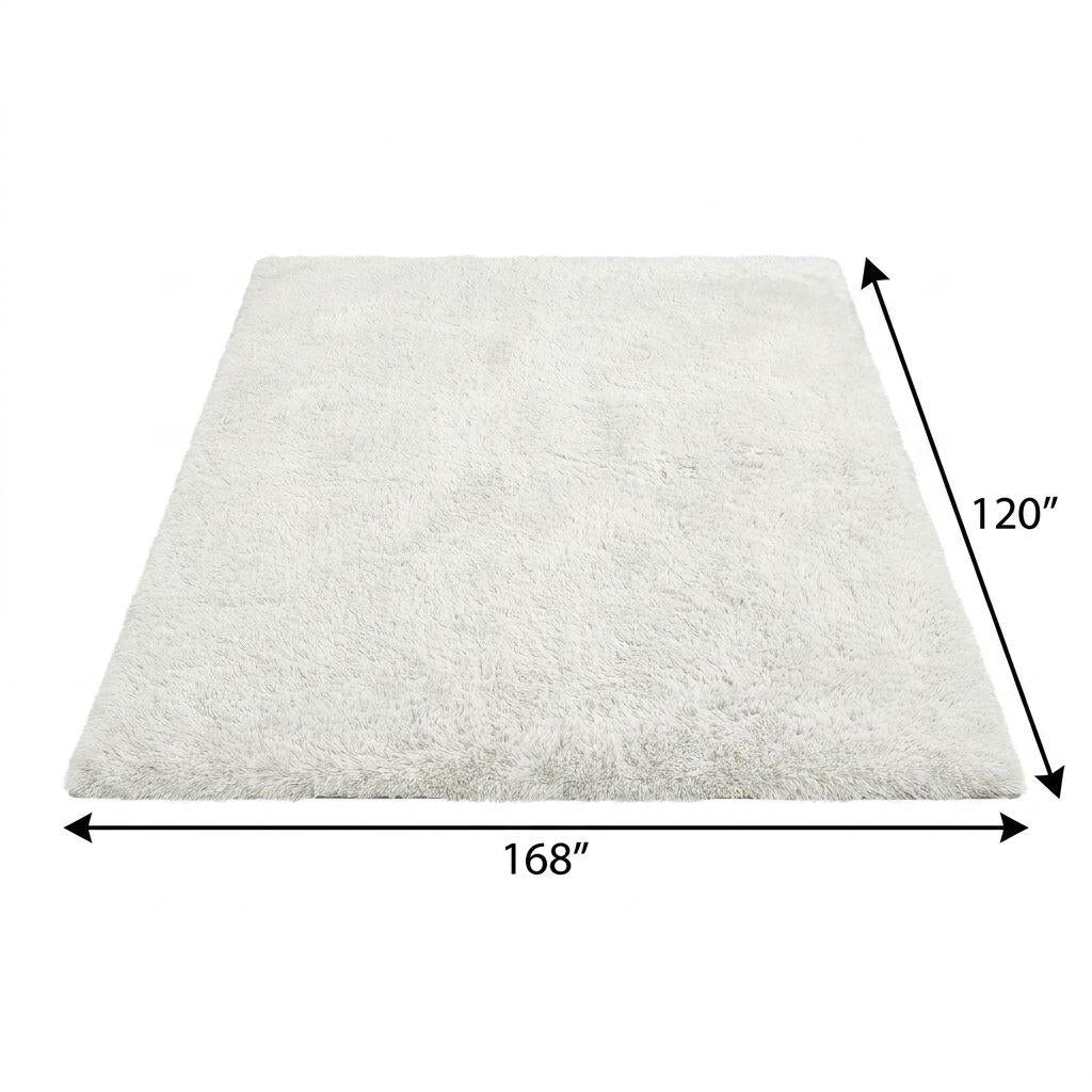 10' X 14' Black And Ivory Geometric Shag Washable Area Rug With UV Protection - HomeRoots - Flyclothing LLC