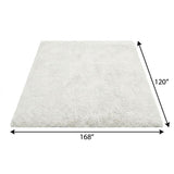 10' X 14' Black And Ivory Geometric Shag Washable Area Rug With UV Protection - HomeRoots - Flyclothing LLC