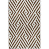 3' X 5' Brown And Ivory Geometric Shag Washable Area Rug With UV Protection - HomeRoots - Flyclothing LLC