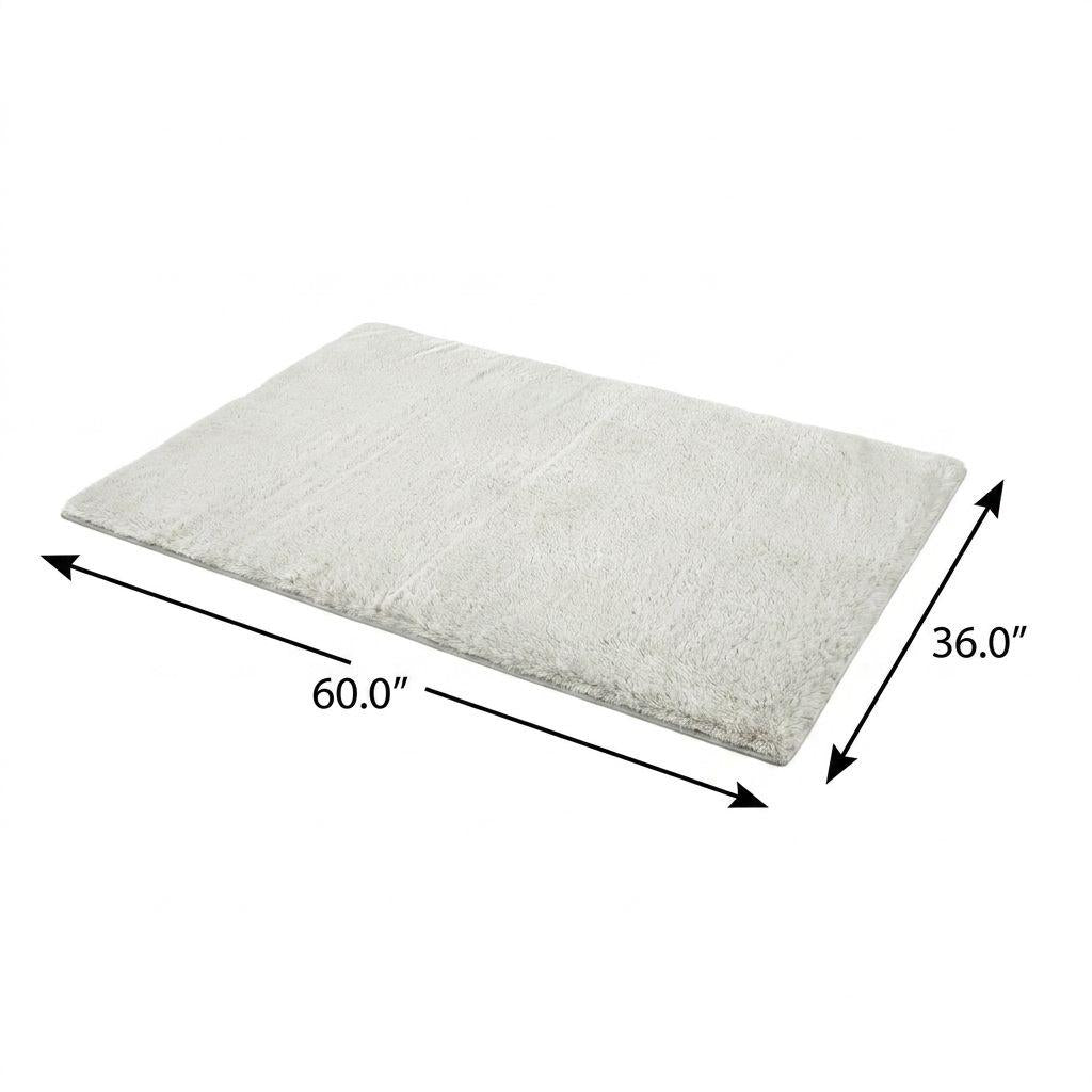 3' X 5' Brown And Ivory Geometric Shag Washable Area Rug With UV Protection - HomeRoots - Flyclothing LLC