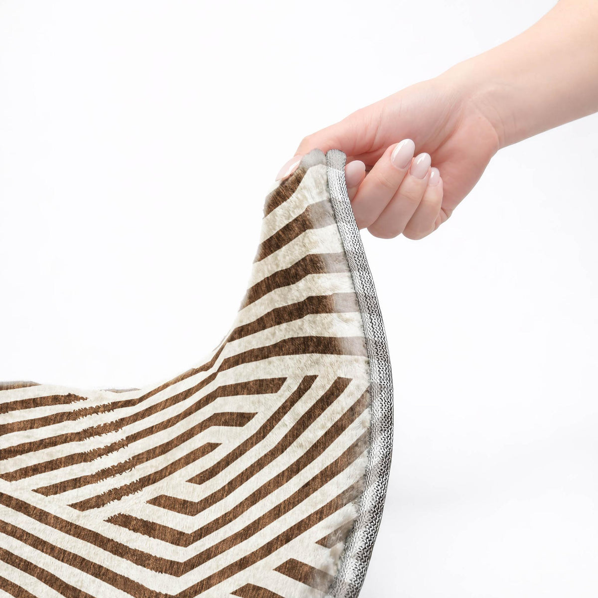 9' X 12' Brown And Ivory Geometric Shag Washable Area Rug With UV Protection - HomeRoots - Flyclothing LLC