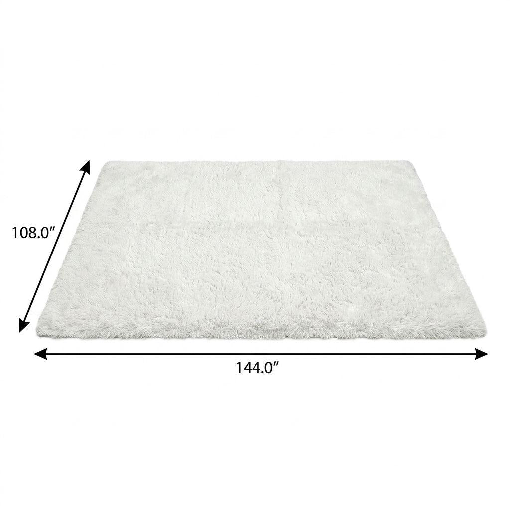 9' X 12' Brown And Ivory Geometric Shag Washable Area Rug With UV Protection - HomeRoots - Flyclothing LLC