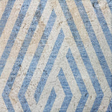 8' Denim Blue And Ivory Geometric Shag Washable Round Rug With UV Protection - HomeRoots - Flyclothing LLC