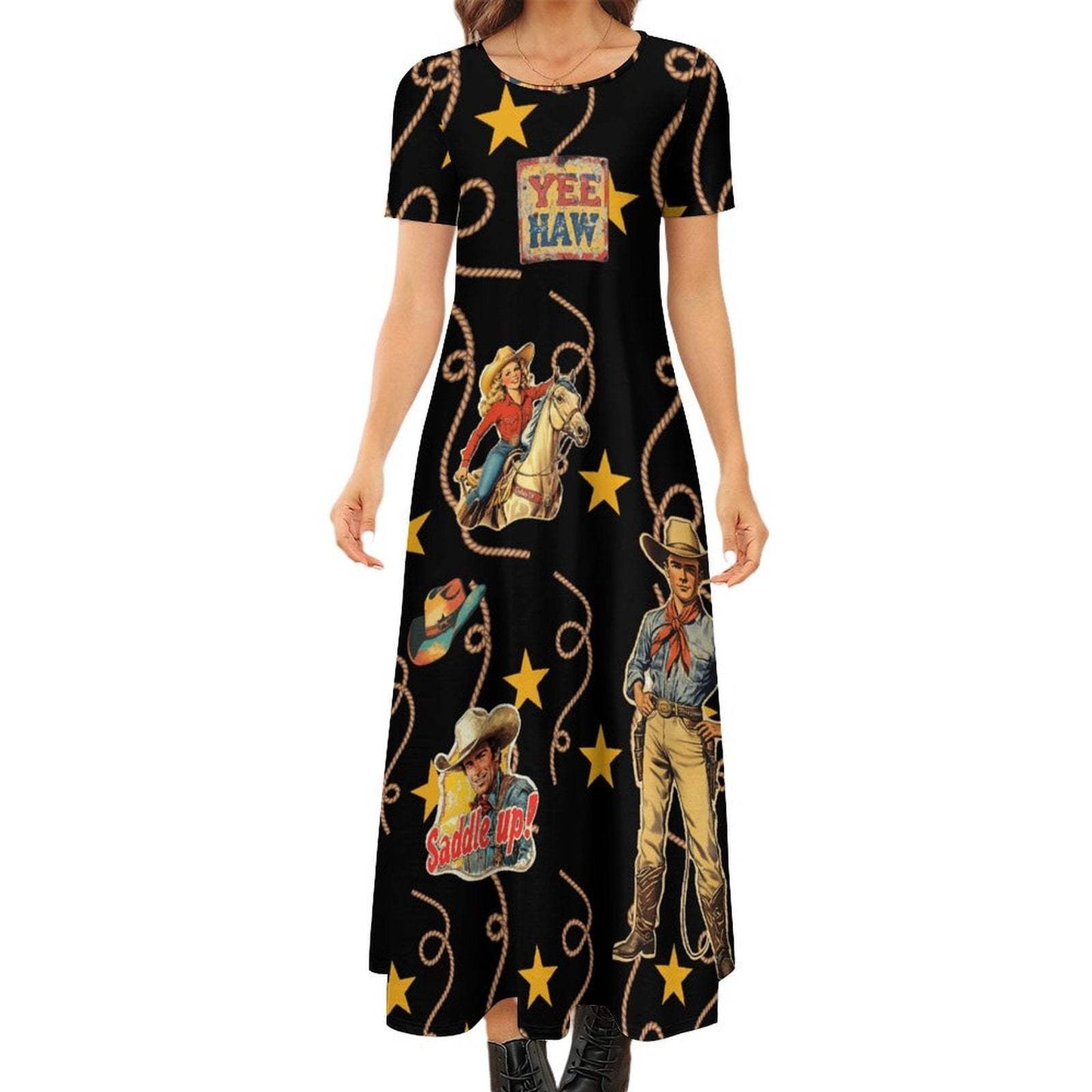 Baha Ranch Vintage Cowgirl Western Dress - Baha Ranch Western Wear - Flyclothing LLC