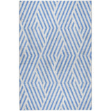 9' X 12' Denim Blue And Ivory Geometric Shag Washable Area Rug With UV Protection - HomeRoots - Flyclothing LLC