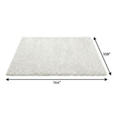 9' X 12' Denim Blue And Ivory Geometric Shag Washable Area Rug With UV Protection - HomeRoots - Flyclothing LLC
