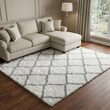 9' X 12' Gold And Ivory Geometric Shag Washable Area Rug With UV Protection - HomeRoots - Flyclothing LLC
