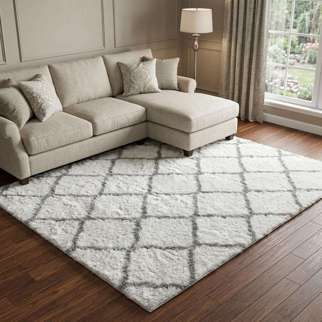 9' X 12' Gold And Ivory Geometric Shag Washable Area Rug With UV Protection - HomeRoots - Flyclothing LLC