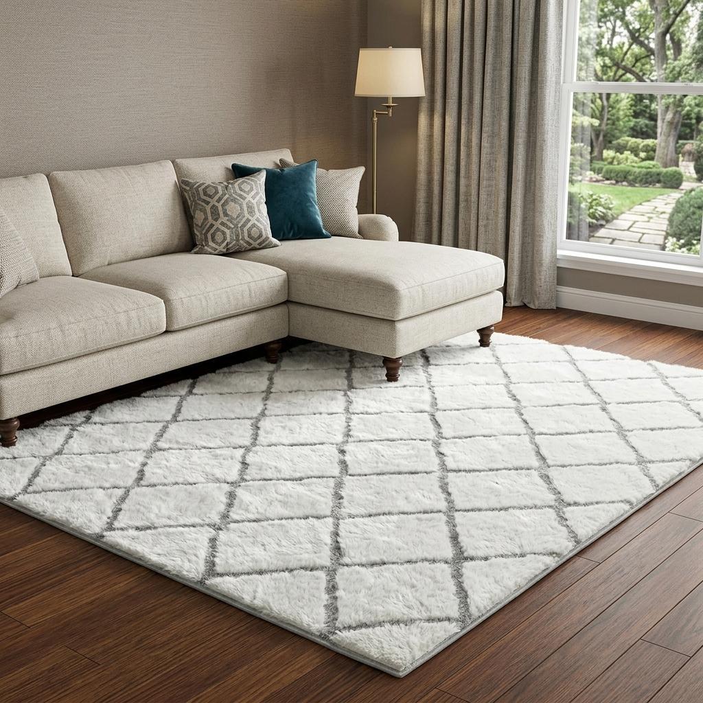 10' X 14' Gold And Ivory Geometric Shag Washable Area Rug With UV Protection - HomeRoots - Flyclothing LLC