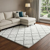 10' X 14' Gold And Ivory Geometric Shag Washable Area Rug With UV Protection - HomeRoots - Flyclothing LLC