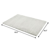 3' X 5' Gray And Ivory Geometric Shag Washable Area Rug With UV Protection - HomeRoots - Flyclothing LLC