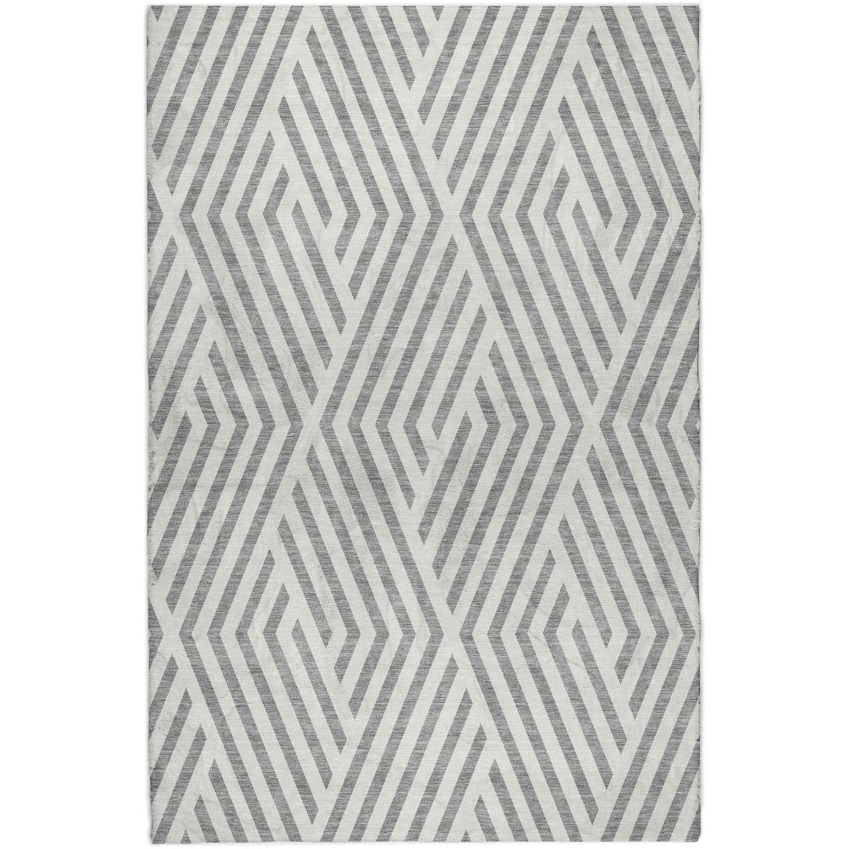 10' X 14' Gray And Ivory Geometric Shag Washable Area Rug With UV Protection - HomeRoots - Flyclothing LLC