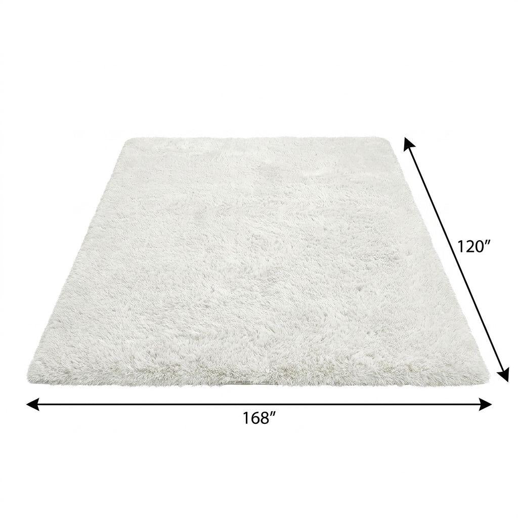 10' X 14' Gray And Ivory Geometric Shag Washable Area Rug With UV Protection - HomeRoots - Flyclothing LLC