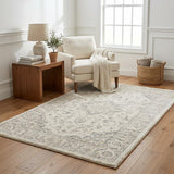 5' X 8' Ivory And Beige Geometric Shag Washable Area Rug With UV Protection - HomeRoots - Flyclothing LLC