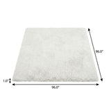 8' Ivory And Beige Geometric Shag Washable Round Rug With UV Protection - HomeRoots - Flyclothing LLC