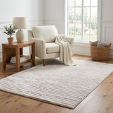 5' X 8' Lavender And Ivory Geometric Shag Washable Area Rug With UV Protection - HomeRoots - Flyclothing LLC