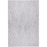 10' X 14' Lavender And Ivory Geometric Shag Washable Area Rug With UV Protection - HomeRoots - Flyclothing LLC