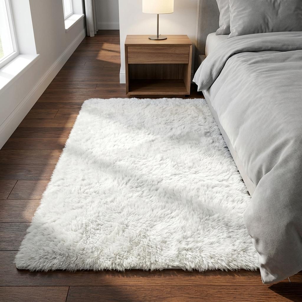 3' X 5' Lime Green And Ivory Geometric Shag Washable Area Rug With UV Protection - HomeRoots - Flyclothing LLC