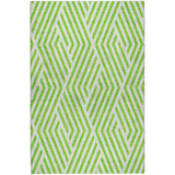3' X 5' Lime Green And Ivory Geometric Shag Washable Area Rug With UV Protection - HomeRoots - Flyclothing LLC