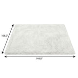 9' X 12' Lime Green And Ivory Geometric Shag Washable Area Rug With UV Protection - HomeRoots - Flyclothing LLC