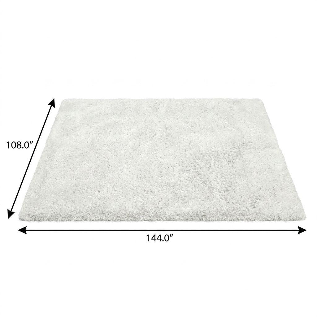9' X 12' Lime Green And Ivory Geometric Shag Washable Area Rug With UV Protection - HomeRoots - Flyclothing LLC