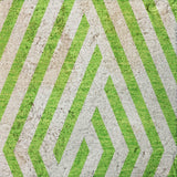 10' X 14' Lime Green And Ivory Geometric Shag Washable Area Rug With UV Protection - HomeRoots - Flyclothing LLC