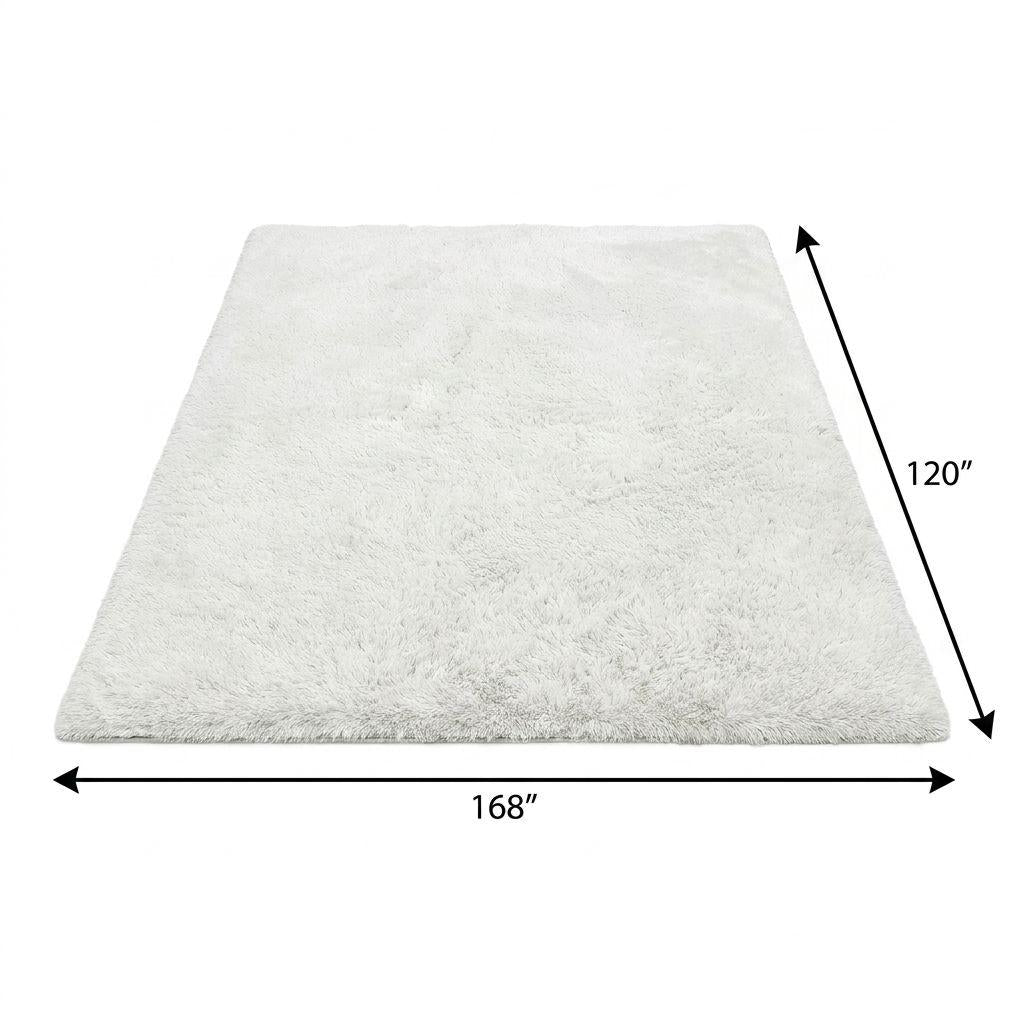 10' X 14' Lime Green And Ivory Geometric Shag Washable Area Rug With UV Protection - HomeRoots - Flyclothing LLC