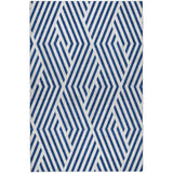 8' X 10' Navy Blue And Ivory Geometric Shag Washable Area Rug With UV Protection - HomeRoots - Flyclothing LLC