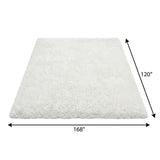 10' X 14' Navy Blue And Ivory Geometric Shag Washable Area Rug With UV Protection - HomeRoots - Flyclothing LLC