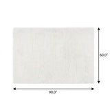 5' X 8' Olive Green And Ivory Geometric Shag Washable Area Rug With UV Protection - HomeRoots - Flyclothing LLC