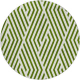 8' Olive Green And Ivory Geometric Shag Washable Round Rug With UV Protection - HomeRoots - Flyclothing LLC