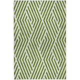 8' X 10' Olive Green And Ivory Geometric Shag Washable Area Rug With UV Protection - HomeRoots - Flyclothing LLC