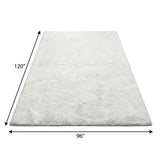 8' X 10' Olive Green And Ivory Geometric Shag Washable Area Rug With UV Protection - HomeRoots - Flyclothing LLC