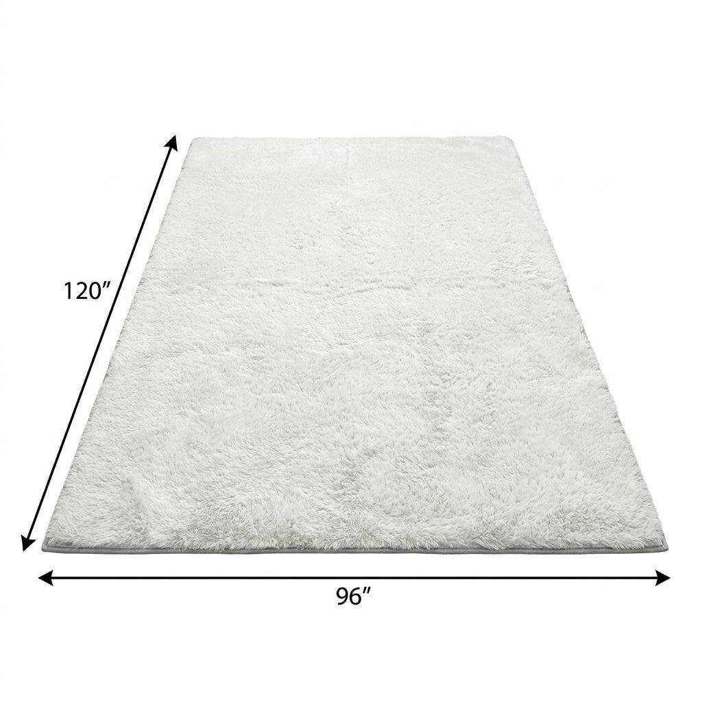 8' X 10' Olive Green And Ivory Geometric Shag Washable Area Rug With UV Protection - HomeRoots - Flyclothing LLC