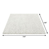 9' X 12' Olive Green And Ivory Geometric Shag Washable Area Rug With UV Protection - HomeRoots - Flyclothing LLC