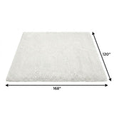 10' X 14' Olive Green And Ivory Geometric Shag Washable Area Rug With UV Protection - HomeRoots - Flyclothing LLC