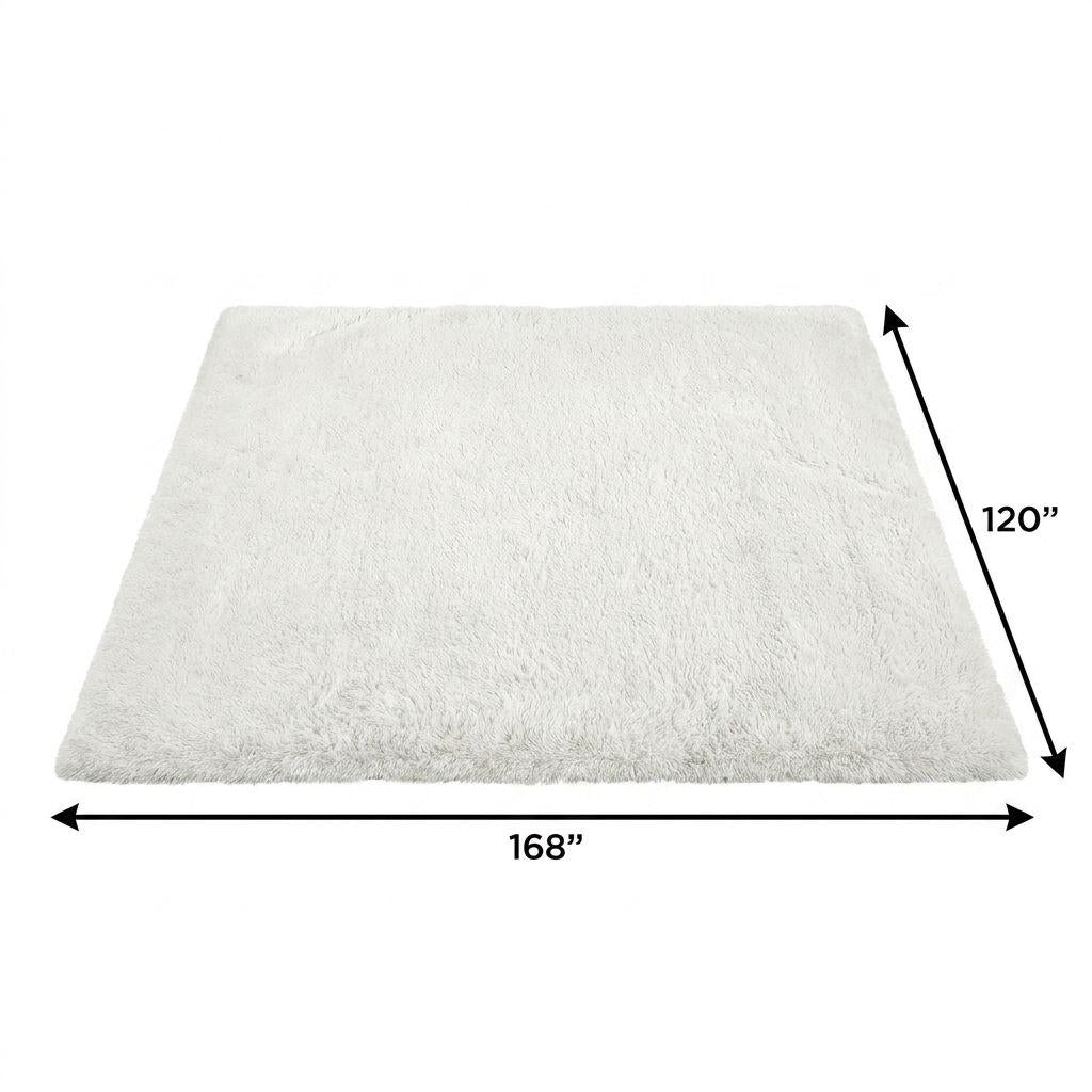 10' X 14' Olive Green And Ivory Geometric Shag Washable Area Rug With UV Protection - HomeRoots - Flyclothing LLC