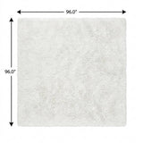 8' Orange And Ivory Geometric Shag Washable Round Rug With UV Protection - HomeRoots - Flyclothing LLC