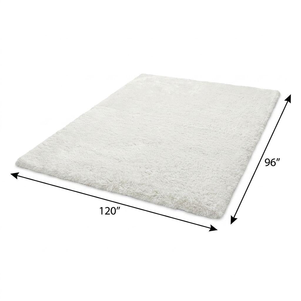 8' X 10' Orange And Ivory Geometric Shag Washable Area Rug With UV Protection - HomeRoots - Flyclothing LLC