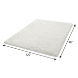 8' X 10' Orange And Ivory Geometric Shag Washable Area Rug With UV Protection - HomeRoots - Flyclothing LLC