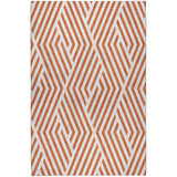 9' X 12' Orange And Ivory Geometric Shag Washable Area Rug With UV Protection - HomeRoots - Flyclothing LLC