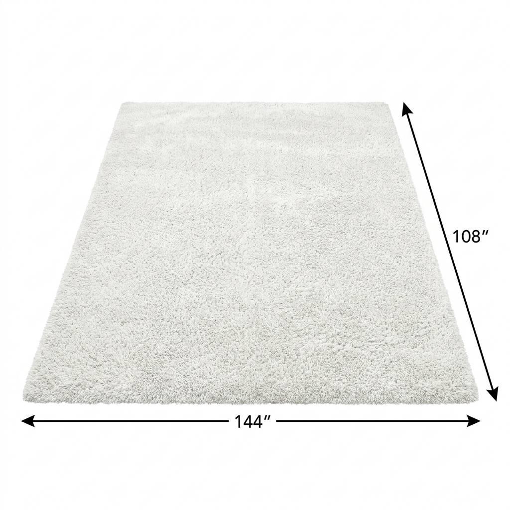 9' X 12' Orange And Ivory Geometric Shag Washable Area Rug With UV Protection - HomeRoots - Flyclothing LLC