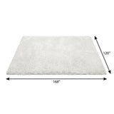 10' X 14' Orange And Ivory Geometric Shag Washable Area Rug With UV Protection - HomeRoots - Flyclothing LLC
