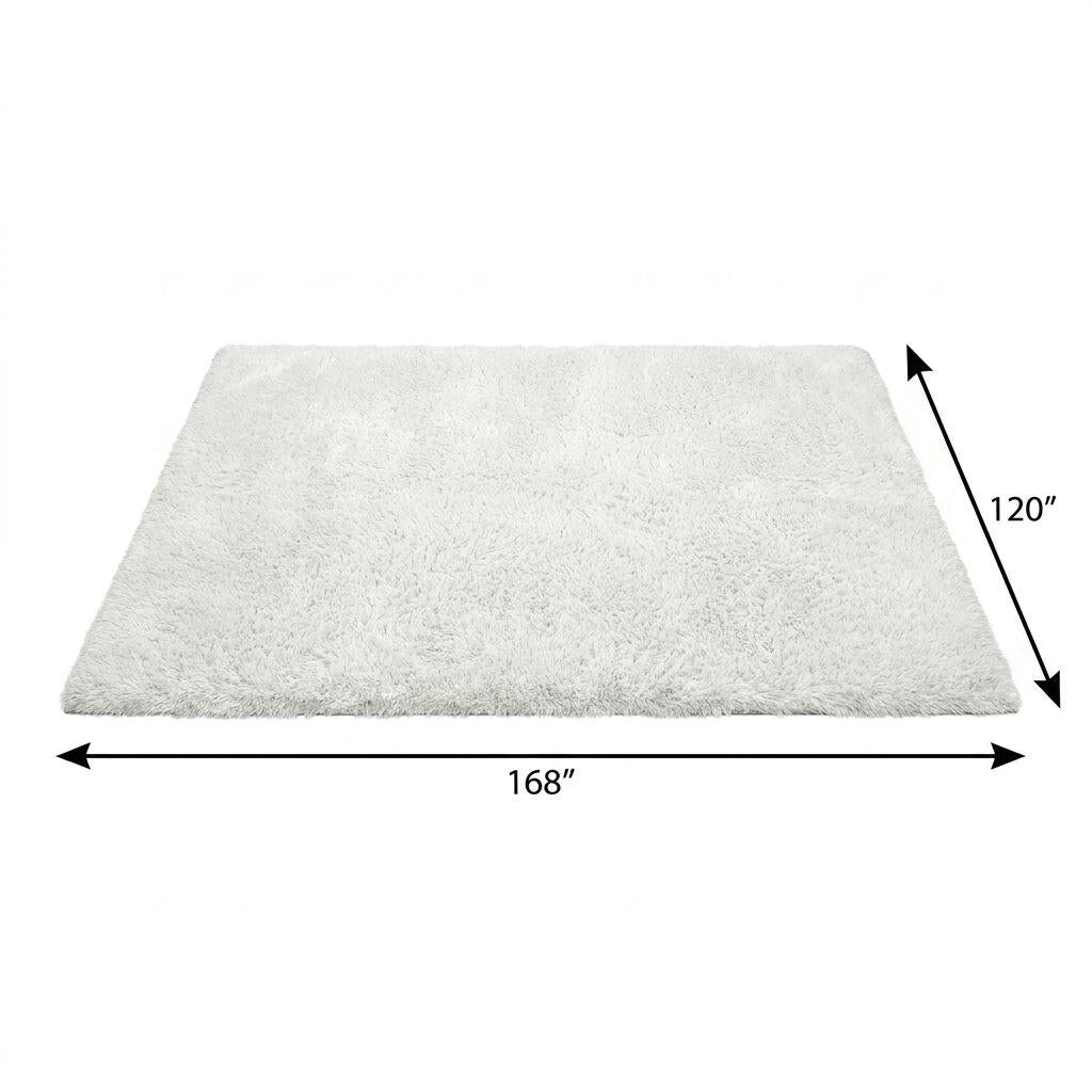 10' X 14' Orange And Ivory Geometric Shag Washable Area Rug With UV Protection - HomeRoots - Flyclothing LLC