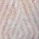 8' Pink And Ivory Geometric Shag Washable Round Rug With UV Protection - HomeRoots - Flyclothing LLC