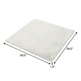 8' Pink And Ivory Geometric Shag Washable Round Rug With UV Protection - HomeRoots - Flyclothing LLC